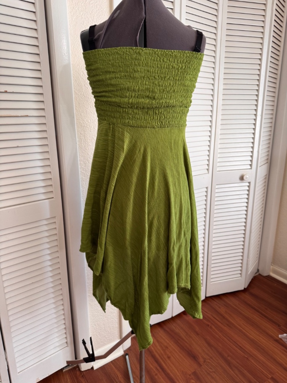 "Lost Island" strapless 100% cotton summer sun dress bright green L/XL - Picture 5 of 16